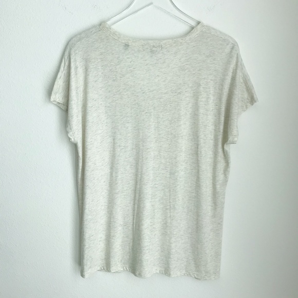 NWT - VInce Pima Cotton Blend V Neck Tee Cream Size M - Picture 2 of 6